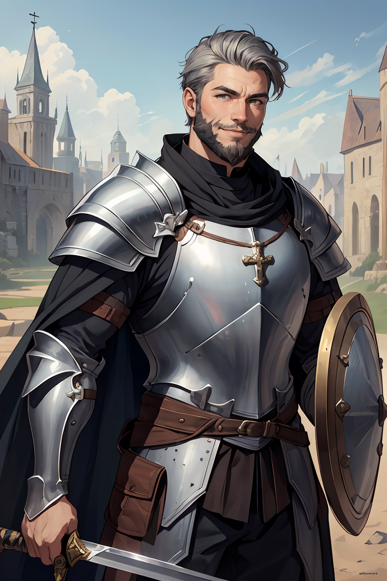 401412-317836352-Cowboy Shot,(best quality),original,portrait,midday,(male_1.1) knight,sword and shield,armor,(old),smile,bule cape,short grey ha.png